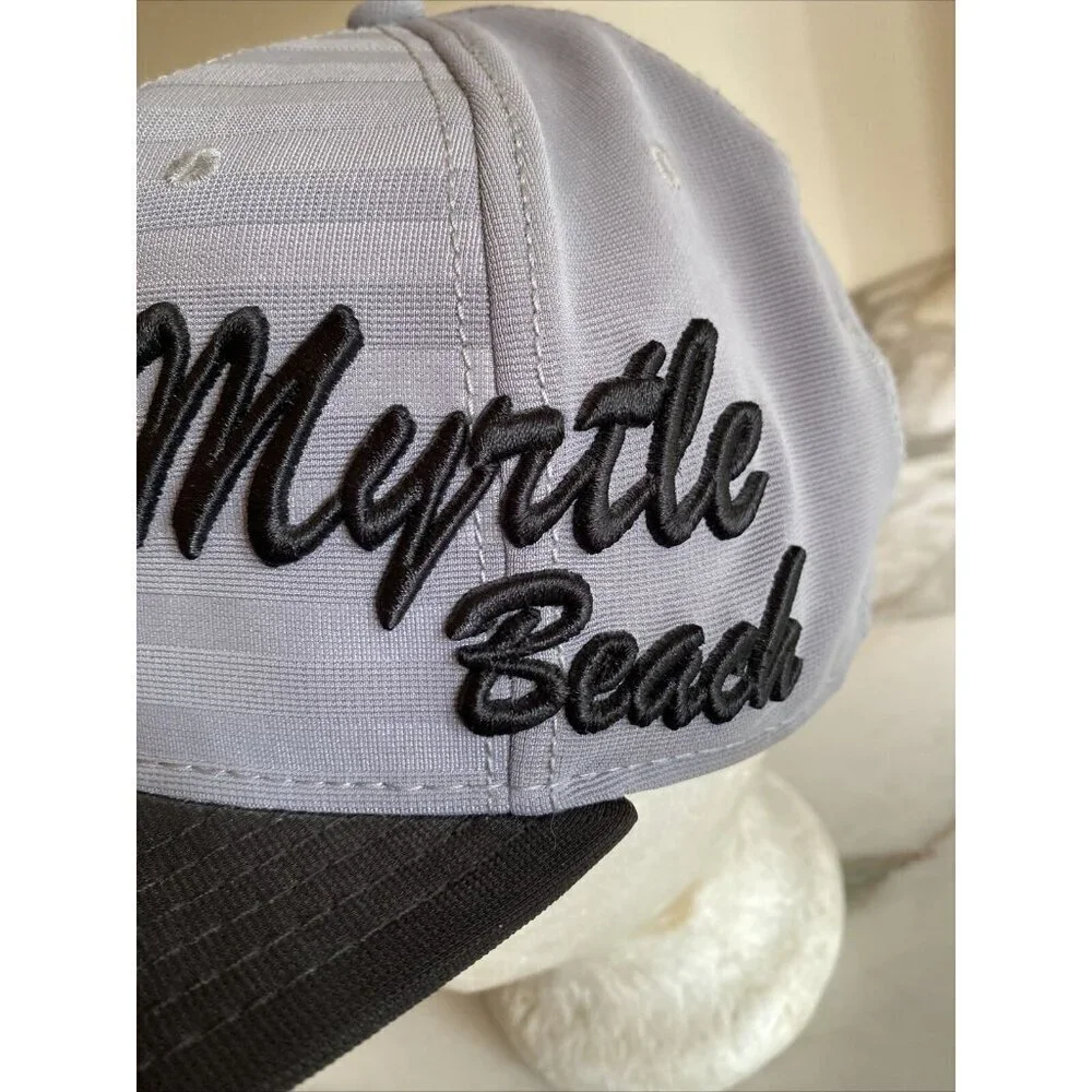 Essencial Myrtle Beach Snapback Hat Grey Black Star Pattern Flat Bill Cap Mens